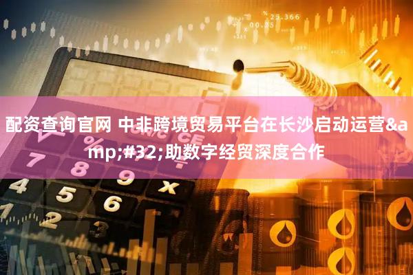 配资查询官网 中非跨境贸易平台在长沙启动运营&#32;助数字经贸深度合作