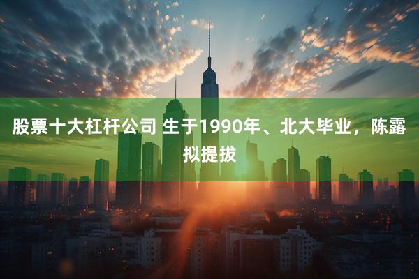 股票十大杠杆公司 生于1990年、北大毕业，陈露拟提拔